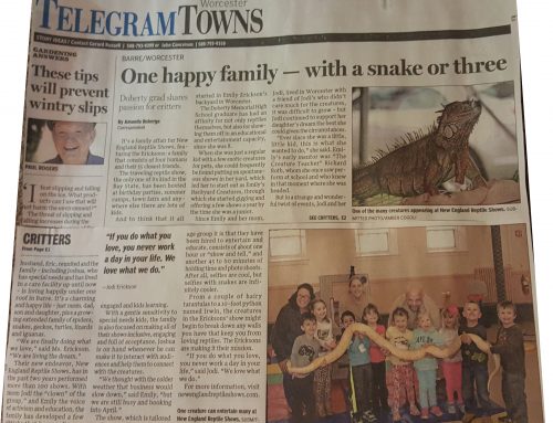 New England Reptile Shows Makes The Telegram & Gazette News