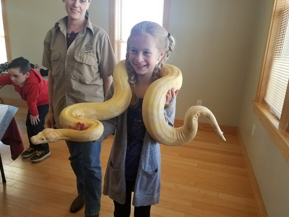 Addie with snake | Reptile Shows of New England